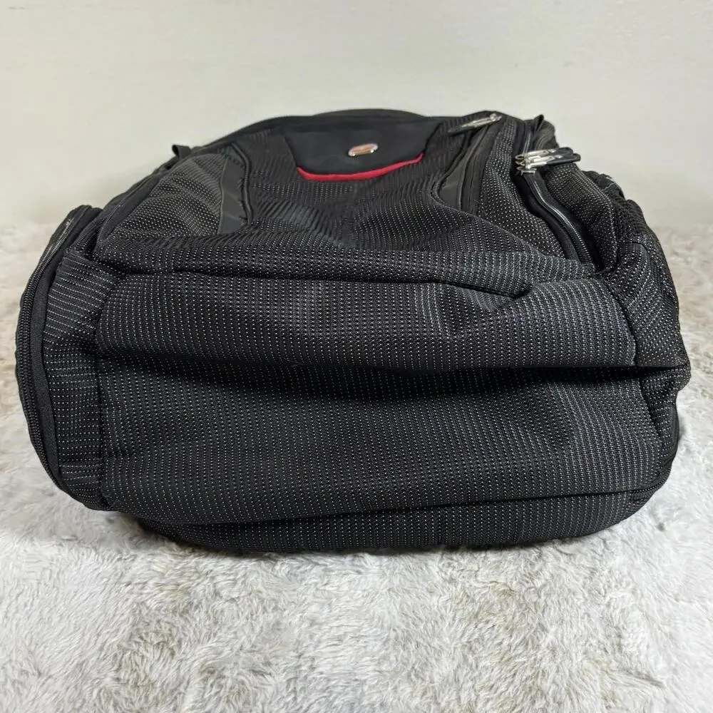 SwissGear Wenger Backpack Laptop Travel Bag Insulated Cooler Pocket Black Red
